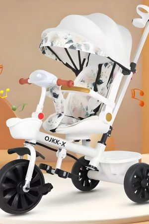 Sun Canopy Baby Stroller - White