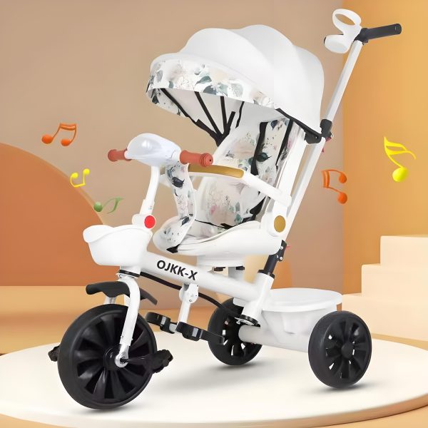 Sun Canopy Baby Stroller - White